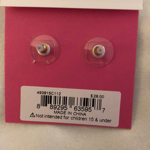 Betsey Johnson Gold Tone Cruise Control Anchor Stud Earrings Crystal Accents NWT - Picture 11 of 11